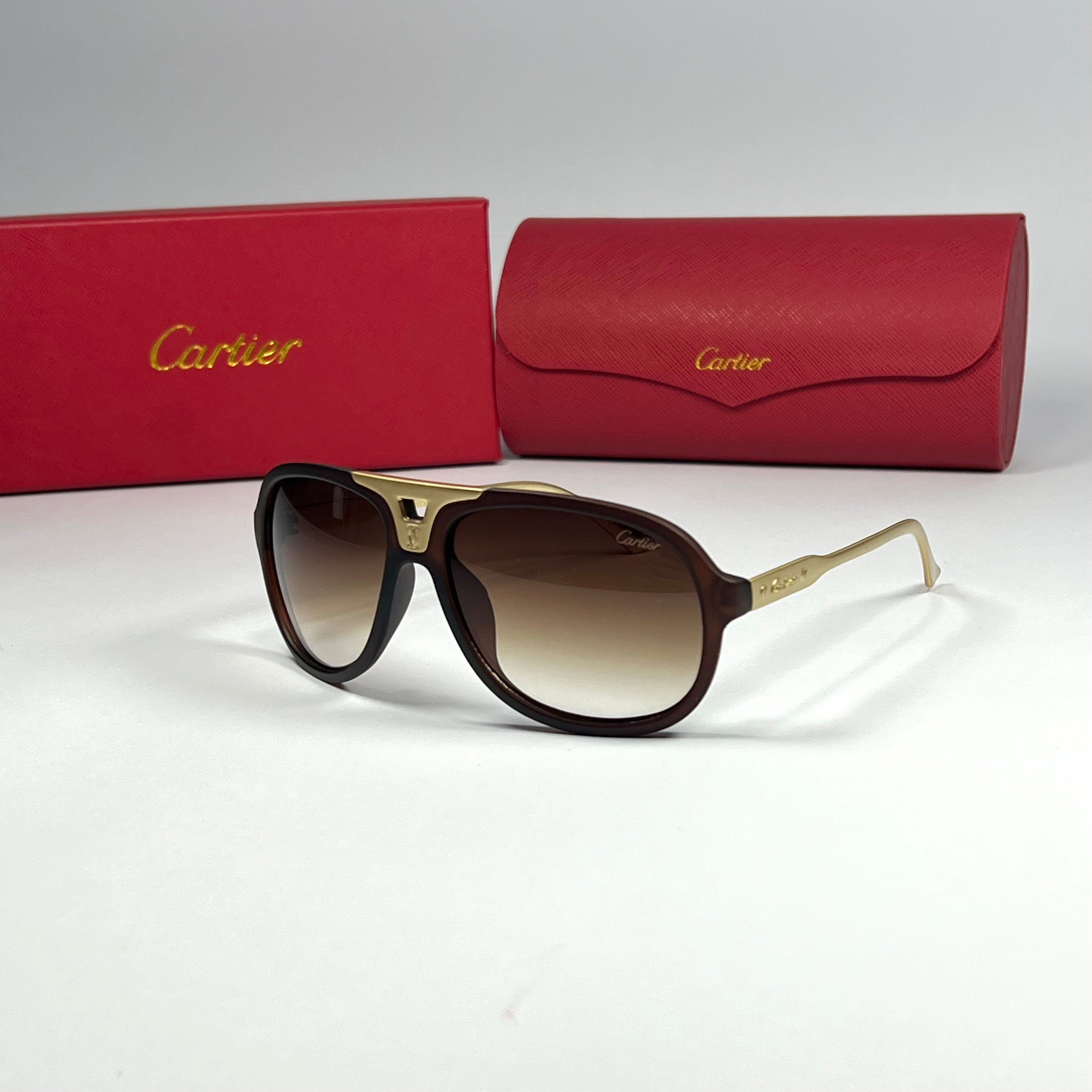 Solaires Cartier Pour Hommes 1 marrons