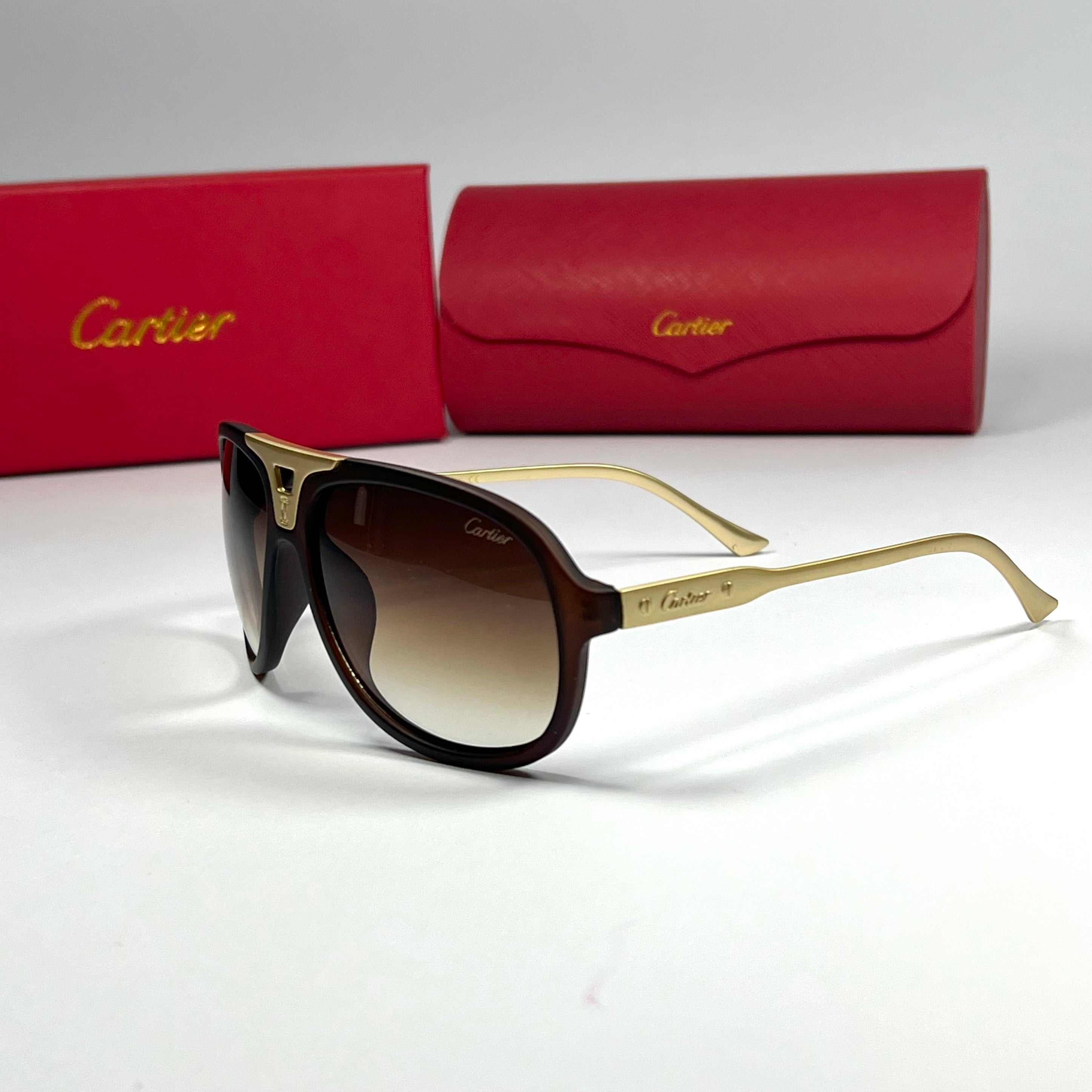 Solaires Cartier Pour Hommes 1 marrons